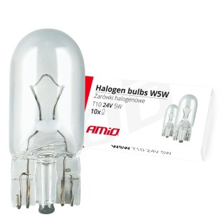 LED-valaistus // Light bulbs for CARS // Żarówki halogenowe w5w t10 5w w2.1x9.5d 24v 10 szt. (e8) amio-01002