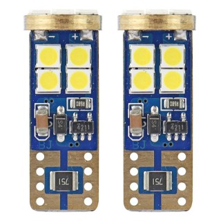Car and Motorcycle Products, Audio, Navigation, CB Radio // Bulbs and lights for cars // Żarówki led canbus 12smd 2835 t10e w5w white 12v 24v amio-01636