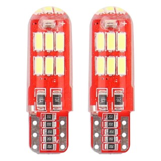 Car and Motorcycle Products, Audio, Navigation, CB Radio // Bulbs and lights for cars // Żarówki led canbus 15smd 4014 t10e w5w silca white 12v amio-01443