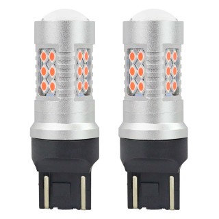 Car and Motorcycle Products, Audio, Navigation, CB Radio // Bulbs and lights for cars // Żarówki led canbus 24smd t20 wr21/5w red czerwone 12v 24v amio-02581