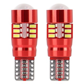 LED-valaistus // Light bulbs for CARS // Żarówki led canbus 27smd 3014 t10e w5w white 12v 24v amio-01446