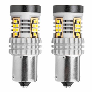 LED-valaistus // Light bulbs for CARS // Żarówki led canbus 3020 24smd 1156 ba15s p21w r10w r5w white 12v 24v amio-02797