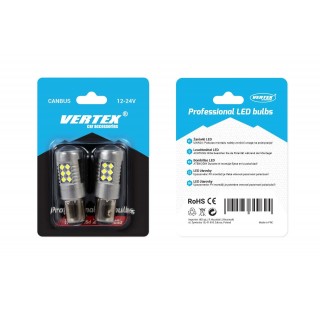LED-valaistus // Light bulbs for CARS // Żarówki led canbus 3030 24smd 1157 bay15d p21/5w white 12v 24v amio-01438
