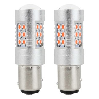 LED valgustus // Light bulbs for CARS // Żarówki led canbus 3030 24smd 1157 bay15d pr21/5w czerwone 12v 24v amio-02579