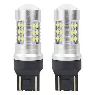 LED valgustus // Light bulbs for CARS // Żarówki led canbus 3030 24smd t20 7443 w21/5w white 12v 24v amio-02126