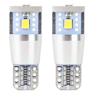LED-valaistus // Light bulbs for CARS // Żarówki led canbus 3smd 2835 t10e w5w alu white 12v 24v amio-01637