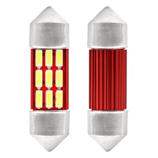 LED-valaistus // Light bulbs for CARS // Żarówki led canbus 4014 12smd festoon c5w c10w c3w 31mm white 12v 24v amio-01631