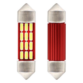 LED valgustus // Light bulbs for CARS // Żarówki led canbus 4014 16smd festoon c5w c10w c3w 39mm white 12v 24v amio-01633