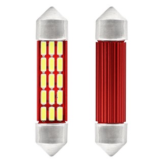 Car and Motorcycle Products, Audio, Navigation, CB Radio // Bulbs and lights for cars // Żarówki led canbus 4014 20smd festoon c5w c10w c3w 41mm white 12v 24v amio-01634