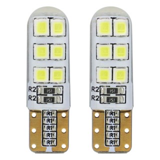 LED valgustus // Light bulbs for CARS // Żarówki led standard t10 w5w 12xsmd 2835 12v silikon amio-01095