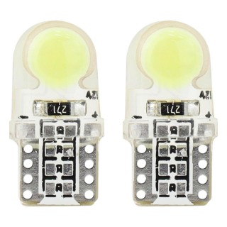 LED-valaistus // Light bulbs for CARS // Żarówki led standard white w5w t10e cob 12v amio-01441