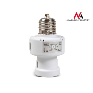 Apgaismojums LED // New Arrival // Oprawa żarówki Maclean, E27, max. 100W, z czujnikiem zmierzchu, timer, kolor biały, MCE21W