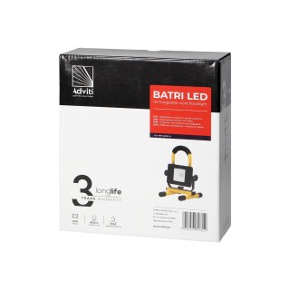 LED Lighting // New Arrival // BATRI LED 10W, Naświetlacz roboczy, przenośny z akumulatorem, 800lm, IP65, 6500K, 2200mAh