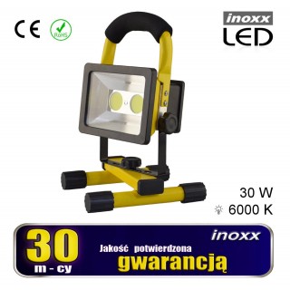 Apgaismojums LED // New Arrival // Naświetlacz przenośny led 30w 6000k aku/ 230v