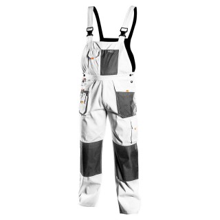 Töö-, kaitse-, kõrgnähtavusega riided // Spodnie robocze na szelkach, białe, HD, rozmiar S/48