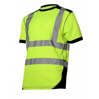 Darba, aizsardzības, augstas redzamības apģērbi // Koszulka t-shirt ostrzegawcza, żółto-czarna, "3xl", ce,lahti
