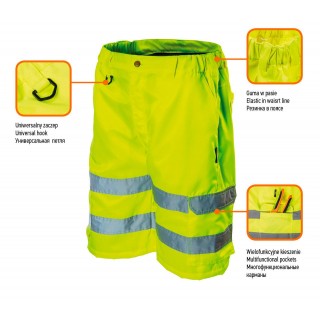 Shoes, clothes for Work | Personal protective equipment // Work, protective, High-visibility clothes // Krótkie spodenki ostrzegawcze, żółte, rozmiar S