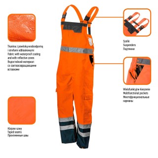 Рабочая, защитная, одежда высокой видимости // Ogrodniczki robocze, ostrzegawcze, wodoodporne, pomarańczowe, rozmiar M