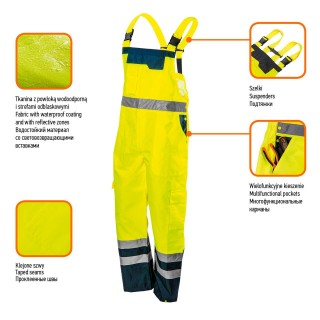Рабочая, защитная, одежда высокой видимости // Ogrodniczki robocze, ostrzegawcze, wodoodporne, żółte, rozmiar S