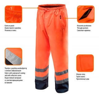 Рабочая, защитная, одежда высокой видимости // Spodnie robocze ostrzegawcze wodoodporne, pomarańczowe, rozmiar XXXL