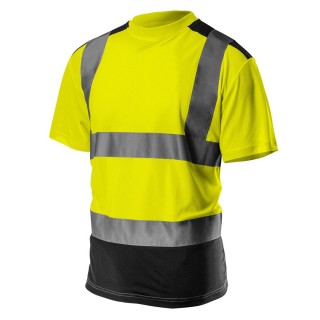 Рабочая, защитная, одежда высокой видимости // T-shirt ostrzegawczy, ciemny dół, żółty, rozmiar S