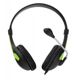 Headphones // Headphones On-Ear // EH158G Słuchawki z mikrofonem Rooster  zielone Esperanza