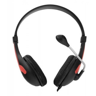 Audio Austiņas / Vadu / Bezvadu // Headphones On-Ear // EH158R Słuchawki z mikrofonem Rooster  czerwone Esperanza