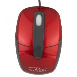 Klaviatuurid ja hiired // Arvuti hiired // TM108R Mysz przewodowa 3D optyczna USB Barracuda czerwona Titanum
