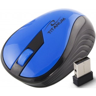 Klaviatūras un Peles // Peles // TM114B Mysz bezprzewodowa 2.4GHz 3D  optyczna USB Rainbow niebieska