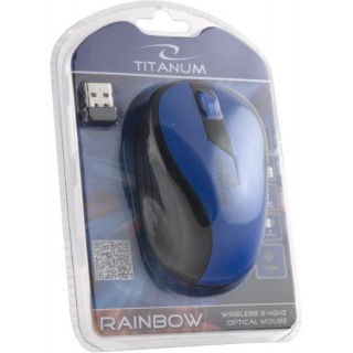 Klaviatūras un Peles // Peles // TM114B Mysz bezprzewodowa 2.4GHz 3D  optyczna USB Rainbow niebieska
