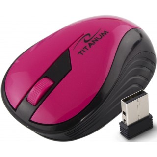 Klaviatūras un Peles // Peles // TM114P Mysz bezprzewodowa 2.4GHz 3D  optyczna USB Rainbow różowa