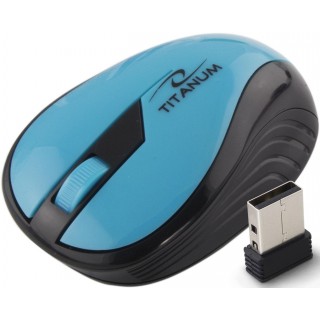 Klaviatūras un Peles // Peles // TM114T Mysz bezprzewodowa 2.4GHz 3D optyczna USB Rainbow turkusowa
