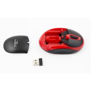 Klaviatūras un Peles // Peles // TM116R Mysz bezprzewodowa 2.4GHz 3D  optyczna USB Vulture czarno-czerwona