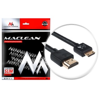 Koaksiaalvõrgud // HDMI, DVI, AUDIO ühenduskaablid ja tarvikud // Przewód Maclean, HDMI-miniHDMI, ULTRA SLIM, v1.4, A-C, 2m, MCTV-712