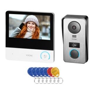 Doorpfones | Door Bels // Video doorphones HD // CETI Full HD, zestaw wideodomofonowy jednorodzinny, 4-żyłowy, 7", ekran dotykowy, Full HD, RFID