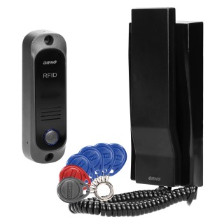 Video-Fonolukod  | Door Bels // Video-Fonolukod HD // Zestaw domofonowy jednorodzinny z interkomem i czytnikiem breloków zbliżeniowych, czarny AVIOR