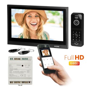 VIDEO-OVIPUHELIN  | Door Bels // VIDEO-OVIPUHELIN HD // Zestaw wideo domofonowy BESAR, bezsłuchawkowy, monitor 10", z szyfratorem i czytnikiem kart i breloków oraz aplikacją mobilną