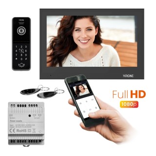 VIDEO-OVIPUHELIN  | Door Bels // VIDEO-OVIPUHELIN HD // Zestaw wideo domofonowy BESAR, bezsłuchawkowy, monitor 10", z szyfratorem i czytnikiem kart i breloków oraz aplikacją mobilną