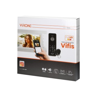 Video-Fonolukod  | Door Bels // Video-Fonolukod HD // Zestaw wideo domofonowy VIFIS Full HD, bezsłuchawkowy, monitor 7" LCD,  menu OSD, kamera Full HD 1080P, z szyfratorem i czytnikiem kart i breloków oraz aplikacją mobilną, biały