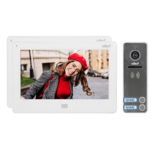 VIDEO-OVIPUHELIN  | Door Bels // VIDEO-OVIPUHELIN HD // Zestaw wideodomofonowy 2-rodzinny, bezsłuchawkowy kolor, LCD 7", dotykowy, menu OSD, pamięć, gniazdo na kartę SD, DVR, sterowanie bramą, biały, FELIS MEMO MULTI2