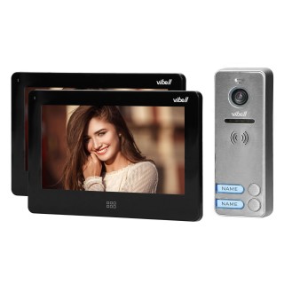 Video-Fonolukod  | Door Bels // Video-Fonolukod HD // Zestaw wideodomofonowy 2-rodzinny, bezsłuchawkowy kolor, LCD 7", dotykowy, menu OSD, pamięć, gniazdo na kartę SD, DVR, sterowanie bramą, czarny, FELIS MEMO MULTI2