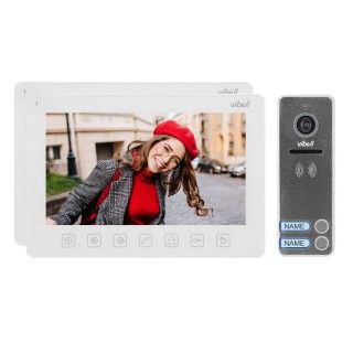 Video-Fonolukod  | Door Bels // Video-Fonolukod HD // Zestaw wideodomofonowy 2-rodzinny, bezsłuchawkowy, kolor,  LCD 7", menu OSD, sterowanie bramą, biały NOVEO MULTI2