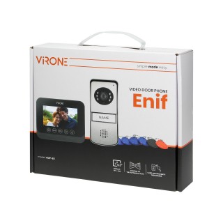 Video-Fonolukod  | Door Bels // Video-Fonolukod HD // Zestaw wideodomofonowy bezsłuchawkowy, kolor, 4,3" LCD,  z czytnikiem breloków zbliżeniowych, czarny, ENIF RFID