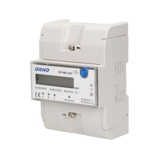 Elektromateriāli // Izpārdošana // 3-fazowy wskaźnik energii elektrycznej, 120A, 5 modułów, DIN TH-35mm, dodatkowy przycisk