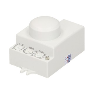 Apsardzes sistēmas // Signalizācijas Devējs, Sensors un Detektors // Mikrofalowy czujnik ruchu, mini, 360/180st. IP20, 1200W