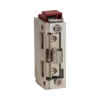 Turvasüsteemid // Electromagnetic locks and doors accessories // Elektrozaczep symetryczny z prowadnicą i sygnalizacją niedomkniętych drzwi, rewersyjny, MINI, NISKOPRĄDOWY 280mA dla 12VDC