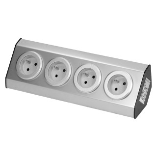 Elektromateriāli // Mēbeļu elektriskie slēdži un rozetes, USB rozetes // Gniazda meblowe, kuchenne montowane na rzepy  4x2P+Z INOX,