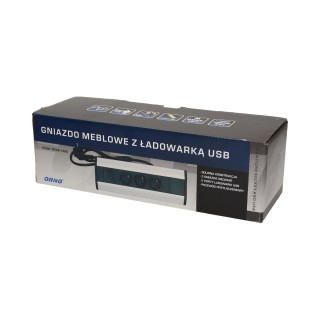 Elektrimaterjalid // Mööbli elektrilülitid ja pistikupesad, USB pistikupesad // Gniazdo meblowe z ładowarką USB i przewodem 1,8m, 3x2P+Z, 2xUSB