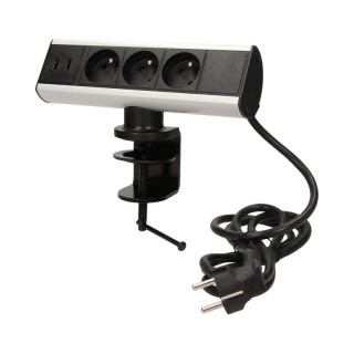 Elektromateriāli // Mēbeļu elektriskie slēdži un rozetes, USB rozetes // Gniazdo meblowe z ładowarką USB i zaciskiem śrubowym 3x2P+Z, 2xUSB