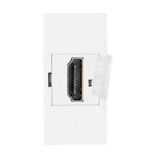 Electric Materials // Furniture electrical switches and sockets, USB sockets // NOEN HDMI, gniazdo modułowe 22,5x45mm HDMI z zaślepką zabezpieczającą, białe
